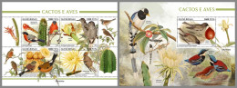 GUINEA-BISSAU 2023 MNH Cactus & Birds Kakteen & Vögel M/S+S/S – IMPERFORATED – DHQ2416 - Sukkulenten