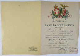 Bp78 Pagella Fascista Opera Balilla Regno D'italia Bari 1929 - Diploma's En Schoolrapporten