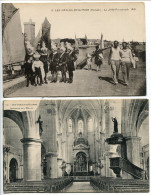 LOT 2 CPA * LES SABLES D'OLONNE La Jetée Promenade ( Belle Animation Sablaises Coiffes ) & Intérieur De L'Eglise - Sables D'Olonne