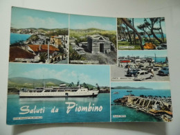 Cartolina Viaggiata "Saluti Da PIOMBINO"   Vedutine 1963 - Livorno