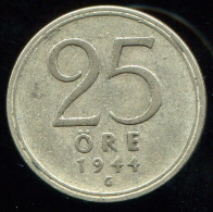 25 ORE 1944 SUECIA SWEDEN PLATA Moneda #W10457.3.E.A - Suède