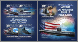 DJIBOUTI 2023 MNH Submarine Nautilus North Pole U-Boote M/S+S/S – OFFICIAL ISSUE – DHQ2416 - Submarinos