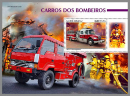 GUINEA-BISSAU 2023 MNH Fire Engines Feuerwehr Fahrzeuge S/S – OFFICIAL ISSUE – DHQ2416 - Feuerwehr