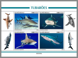 GUINEA-BISSAU 2023 MNH Sharks Haie M/S – OFFICIAL ISSUE – DHQ2416 - Otros & Sin Clasificación