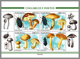 GUINEA-BISSAU 2023 MNH Mushrooms & Insects Pilze & Insekten M/S – OFFICIAL ISSUE – DHQ2416 - Funghi