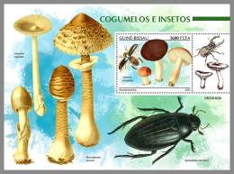 GUINEA-BISSAU 2023 MNH Mushrooms & Insects Pilze & Insekten S/S – OFFICIAL ISSUE – DHQ2416 - Mushrooms