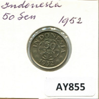 50 SEN 1952 INDONESISCH INDONESIA Münze #AY855.D.A - Indonesien