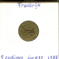 5 CENTIMES 1988 FRANCIA FRANCE Moneda #AM057.E.A - 5 Centimes