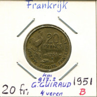 20 FRANCS 1951 B FRANKREICH FRANCE Französisch Münze #AM438.D.A - 20 Francs