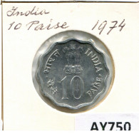 10 PAISE 1974 INDIEN INDIA Münze #AY750.D.A - Indien
