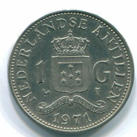 1 GULDEN 1971 NETHERLANDS ANTILLES Nickel Colonial Coin #S12000.U.A - Niederländische Antillen