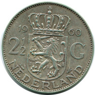 2 1/2 GULDEN 1960 NEERLANDÉS NETHERLANDS PLATA Moneda #AR952.E.A - 1948-1980 : Juliana
