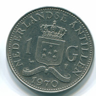 1 GULDEN 1970 ANTILLES NÉERLANDAISES Nickel Colonial Pièce #S11897.F.A - Antillas Neerlandesas