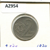 2 KORUN 1974 TSCHECHOSLOWAKEI CZECHOSLOWAKEI SLOVAKIA Münze #AZ954.D.A - Tschechoslowakei