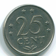 25 CENTS 1970 NIEDERLÄNDISCHE ANTILLEN Nickel Koloniale Münze #S11474.D.A - Niederländische Antillen