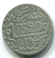 1/2 DIRHAM (1/20 RIAL) 1902 MOROCCO Abd Al-Aziz Paris Coin #W10471.18.U.A - Marokko