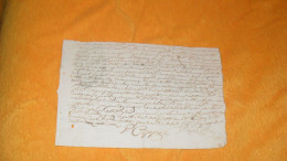 PETIT MANUSCRIT ANCIEN DE 1710../  A ETUDIER CACHET GENERALITE DE POITIERS HUIT DEN. - Manuscritos