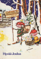 BABBO NATALE Buon Anno Natale GNOME Vintage Cartolina CPSM #PAY146.A - Santa Claus