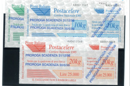 P3035 - ITALIA REPUBBLICA POSTA CELERE 1C/3C NUOVI PERFETTI - 1991-00: Mint/hinged