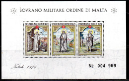 SMOM SOVRANO ORDINE MILITARE DI MALTA 1976 NATALE CHRISTMAS NOEL WEIHNACHTEN NAVIDAD BLOCCO FOGLIETTO BLOCK SHEET MNH - Malta (Orden Von)