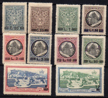 1945-46  MEDAGLIONCINI Sovras.  N. 102 - 09 +esp E 7 - 8 Serie Completa Nuova MLH* - Ungebraucht