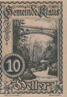 10 HELLER 1920 Stadt KLAUS Oberösterreich Österreich Notgeld Banknote #PD726 - [11] Emissioni Locali