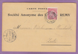 S.A. DES USINES REMY. CARTE POSTALE DE LOUVAIN POUR ZEITZ,ALLEMAGNE. - 1893-1900 Fine Barbe