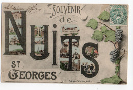 NUITS ST GEORGES * COTE D'OR * SOUVENIR DE * MULTIVUES * RAISONS VIGNE * édit. Coron * Carte Colorisée - Nuits Saint Georges