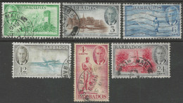 Barbados. 1950 KGVI. 6 Used Values To 24c. SG 272etc. M4087 - Barbades (...-1966)