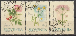 SLOVENIA 396-398,used,hinged,flowers - Slovénie