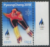 Estonia:Unused Stamp PyeongChang Olympic Games 2018, Speed Skater, MNH - Estonia