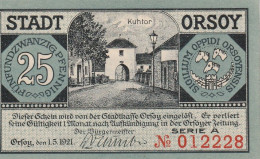 NOTGELD / ALLEMAGNE - 47495 ORSOY - RHEINBERG - 25 PFENNIG - Sonstige – Europa