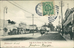 MEXICO - CIUDAD DE MEXICO - CALLE DE LA RIVERA DE SAN COSME - ED. LATSPI Y BERT - MAILED 1906 (18200) - Mexique