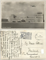 Germany (3rd Reich Era) Flughafen Munchen Airport Stampless Pcard From The 30's To Milano - Aerodromes