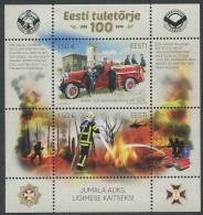 Estonia:Unused Block Estonian Firefighting 100 Tears, Car, 2019, MNH - Estland