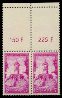 SAARLAND 1956 Nr 374 Postfrisch WAAGR PAAR ORA X79DB9E - Unused Stamps