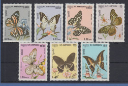 Kambodscha / Cambodge 1986 Mi.-Nr. 769-775 Schmetterlinge Kpl. Satz 7 Werte **  - Kambodscha