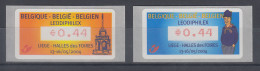 Belgien AMIEL-ATM Sonderausgabe LEODIPHILEX 2004, 2 Motive, Wert Mit Punkt **  - Autres & Non Classés