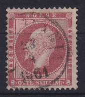 Norwegen 1856 Freimarke König Oskar I. 8 Sk. Weinrot Mi.-Nr. 5 Gestempelt - Andere & Zonder Classificatie