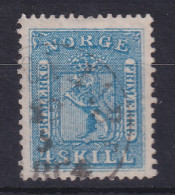 Norwegen 1863 Freimarke Wappen 4 Sk. Blau Mi.-Nr. 8 Sauber O  - Sonstige & Ohne Zuordnung
