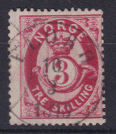 Norwegen 1872 Freimarke Posthorn 3 Sk. Karmin Mi.-Nr. 18b Gestempelt - Other & Unclassified