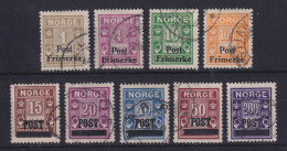 Norwegen 1929 Portomarken Mit Aufdruck Mi.-Nr. 141-49 Satz Kpl. Gestempelt - Otros & Sin Clasificación