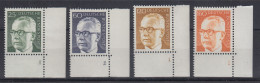 Bund 1972 Heinemann Mi.-Nr. 689-92 Kpl Satz 4 Eckrandstücke Mit Formnummer ** - Neufs