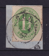 Schleswig-Holstein 1 1/4 Schilling Mi.-Nr. 9  O BURG 1867 Auf Briefstück - Schleswig-Holstein