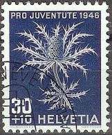 Schweiz Pro Juventute 1946: Eryngium Alpinum Zu WI 120 Mi 478 Yv 436 Mit ⊙ GENÈVE 2.V.47 MAIDEN VOYAGE (Zu CHF 12.00) - Used Stamps