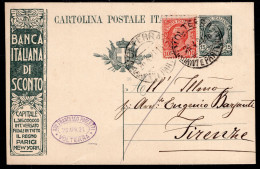 1941 26 APR C.15+C.10 SASS.C45-IDEM 20 +82 USATI SU CARTOLINA POSTALE  DA VOLTERRA X FIRENZE  MOLTO BELLA - Stamped Stationery