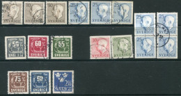 SWEDEN 1954 Complete Definitive Issues Used.  Michel 390-93, 396-401 - Used Stamps