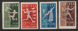 1938 - LITUANIE - SERIE COMPLETE JAMBOREE N° 365A/365D ** MNH (365B * MLH) - COTE = 93 EUR. - Lituania