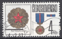 Czechoslovakia 1987 Single Stamp To Celebrate State Orders And Medals In Fine Used - Oblitérés