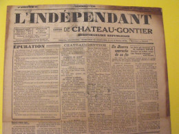 Hebdo L'indépendant De Chateau-Gontier. Mayenne Laval. N° 13, 1er Avril 1945. épuration Collaboration Guerre Occupation - War 1939-45